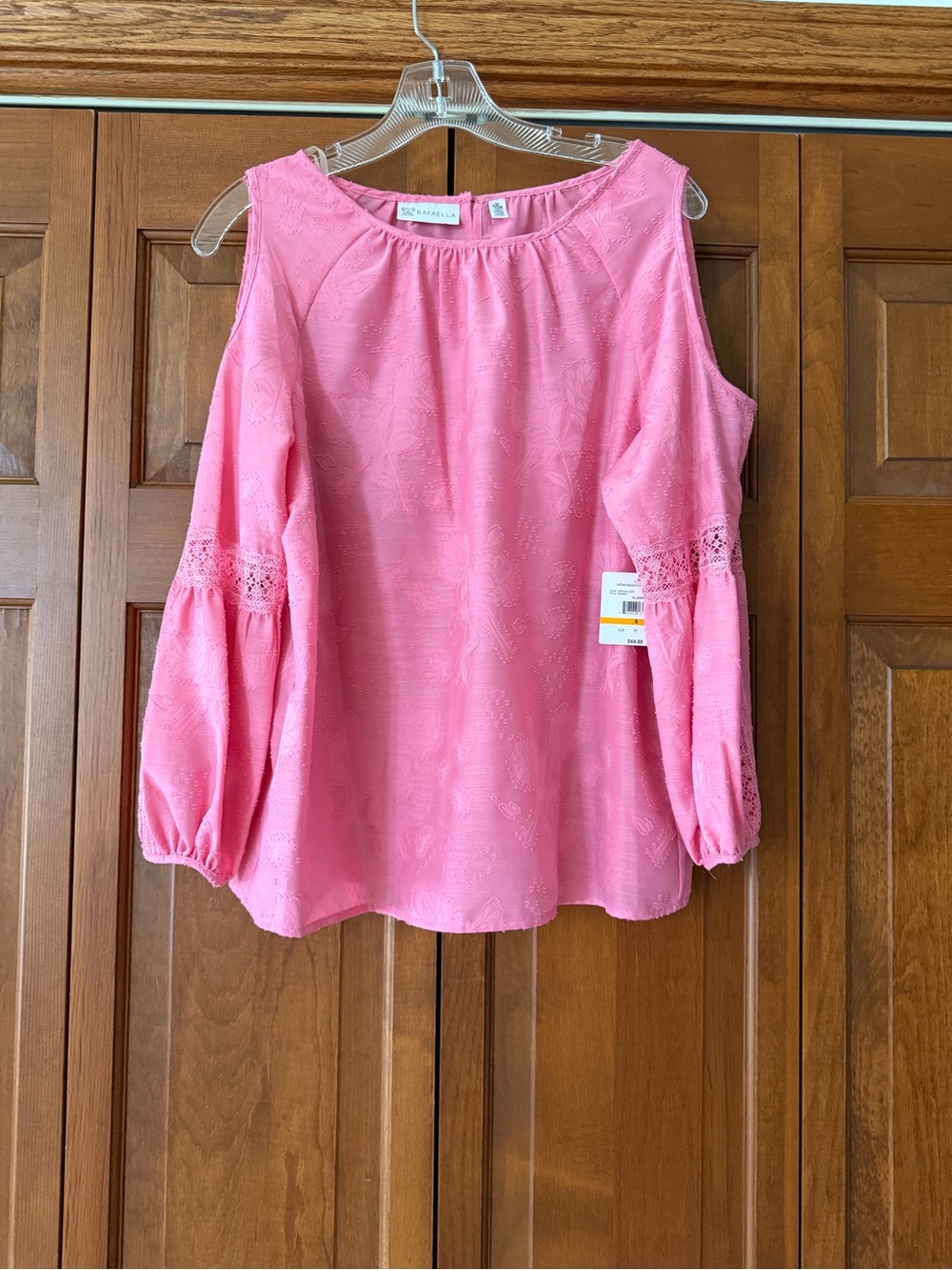 Rafaella Morning Glory Pink Cold-Shoulder Top